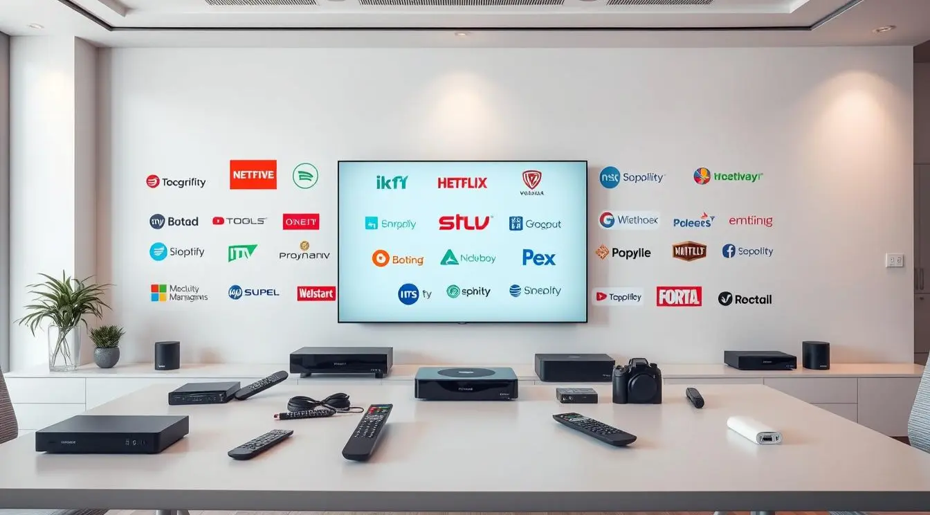 Startbildschirm eines IPTV Deutsch Dienstes auf Smart TV